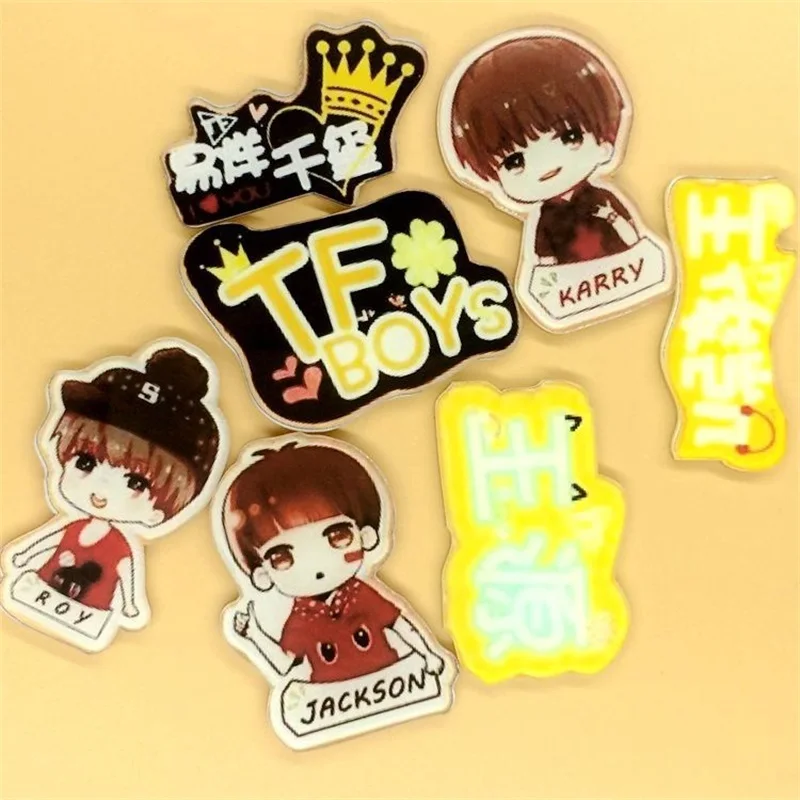 1 шт. Акриловые Броши TFBoys значок брошь для рюкзака одежда студентов броши булавки