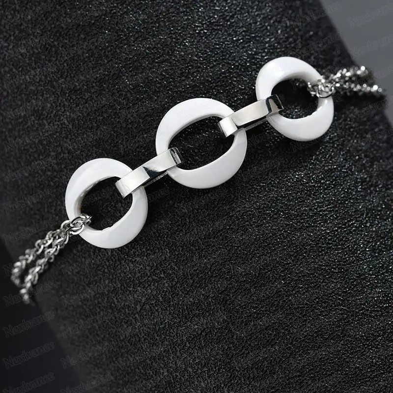 Style9 white Nextvance Бесконечность двойной слой керамический браслет черный номер 8 звено цепи регулируемые браслеты для пар подарок Bileklik - Окраска металла: Style9 white