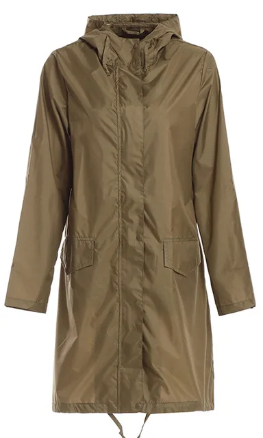 olive green Длинный плащ для женщин и мужчин водонепроницаемый капюшон от дождя пальто пончо куртка плащ женский Chubasqueros Impermeables Mujer - Цвет: olive green