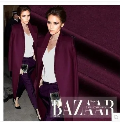 

Purple red double - sided cashmere double - layer wool fabric thickened coat cashmere cloth wholesale cashmere cloth