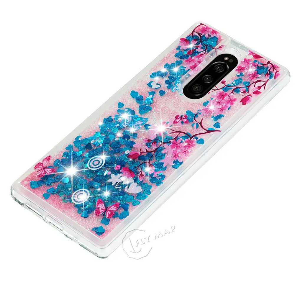 Чехол с зыбучим песком для Sony Xperia 1 J9110 J8110 PF13 динамический жидкий Блестящий