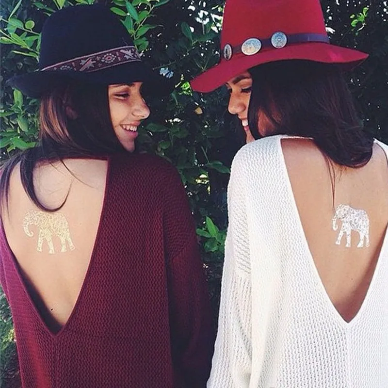 Новый Индийский Арабский дизайн золотой серебряный flash племенных хна тату