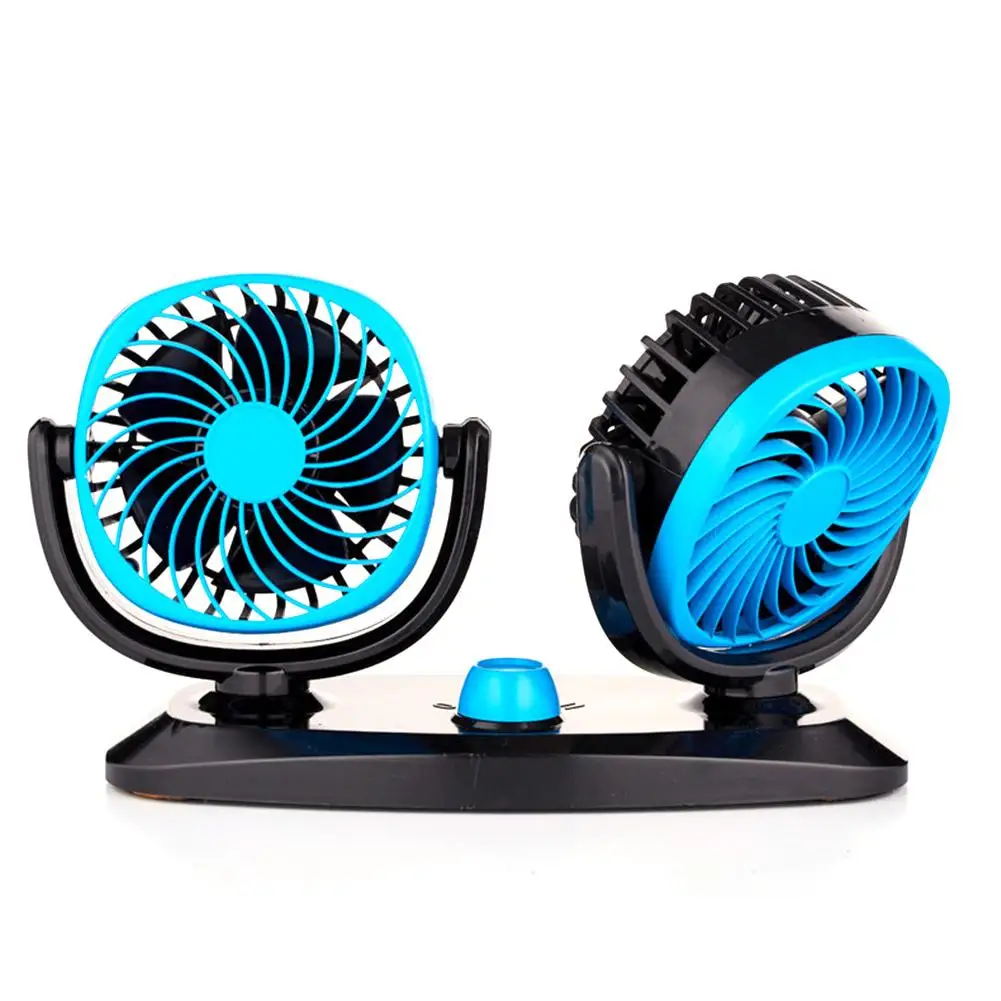 

Car Fan 12V 24V Truck Universal Double Head Powerful Cooling Electric Fan Powerful Wind Fan 360 Degree Rotatable