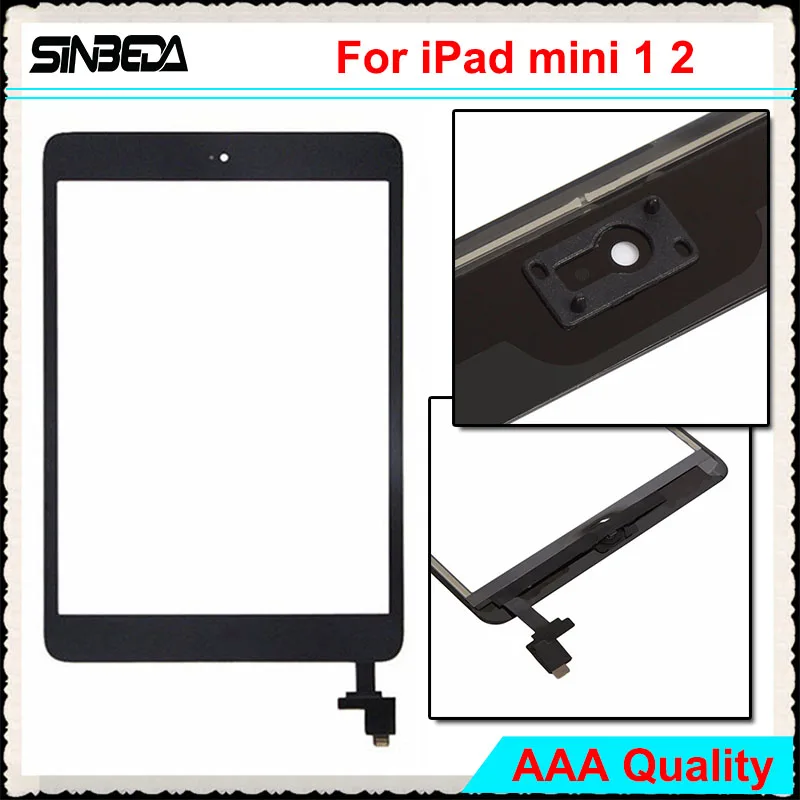 Сенсорный экран Sinbeda для iPad Mini 1 A1455 A1454 A1432 сенсорный дигитайзер стекло + IC и кнопка