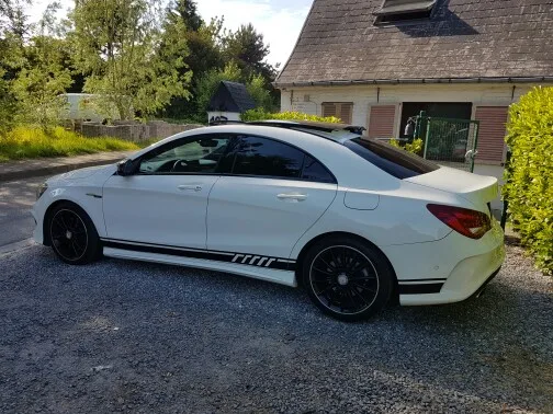 1 компл. Автомобиля боковые полосы юбка наклейки матовый черный для Mercedes Benz класс W176 A180 A200 A250 A45 AMG