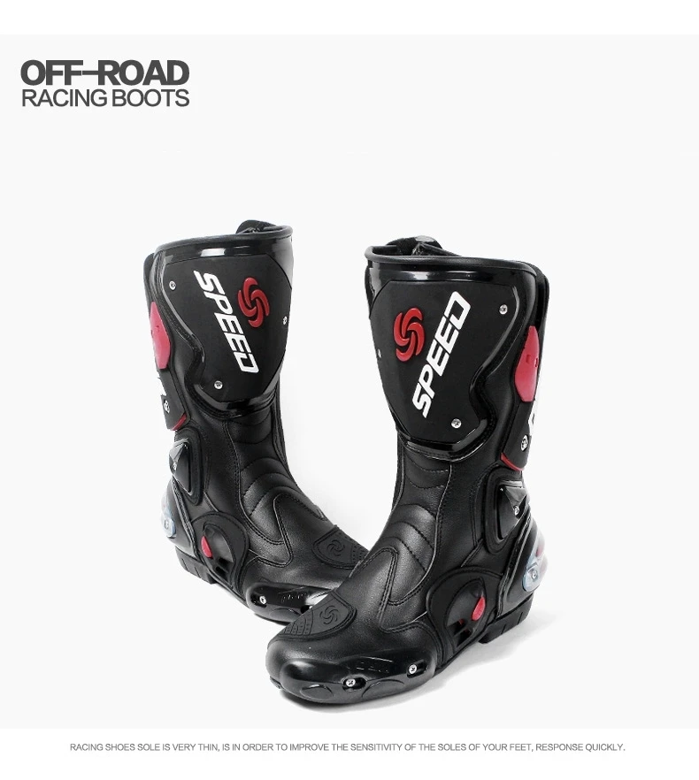 PRO-BIKER SPEED BIKERS мотоциклетные ботинки для мотогонок, мотокросса, внедорожника, мотоциклетная обувь, черный/белый/красный, размер 40/41/42/43/44/45