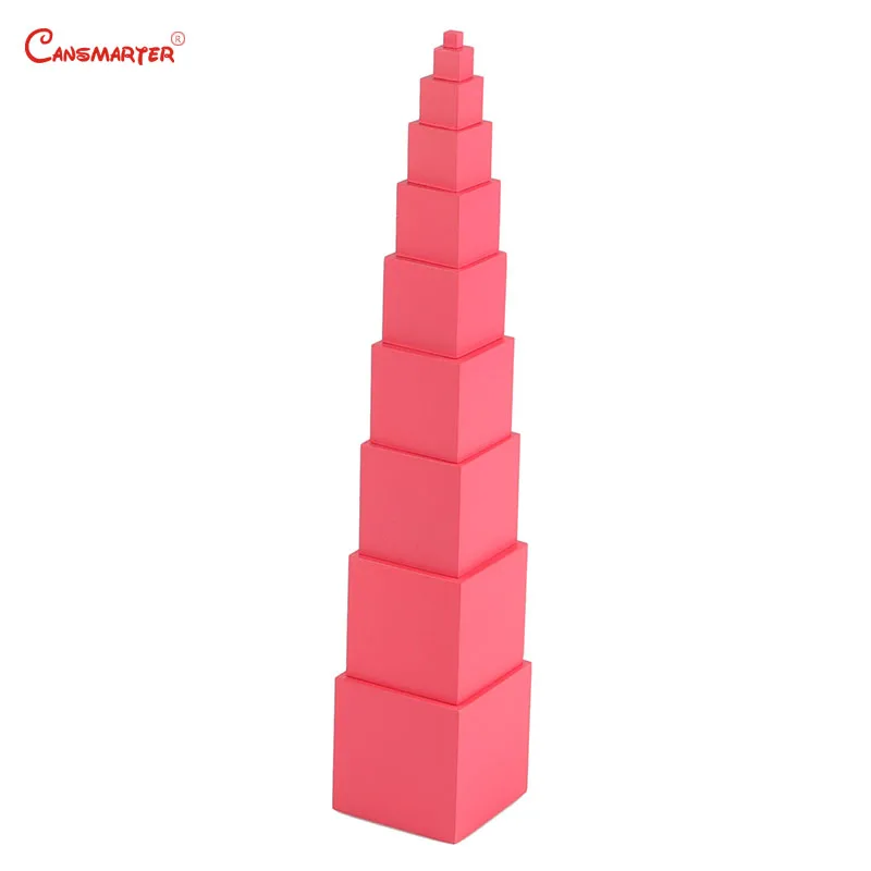 Розовые башни Beechwood Сенсорные игры, блочные игрушки, домашние Обучающие Математические Игрушки, розовые кубики для детей 3-6 лет, игрушки