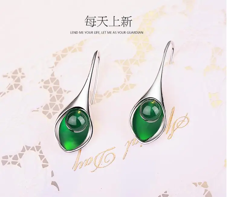 Новинка, 925 пробы, серебряные ювелирные изделия, крючки для ушей, женская мода, два цвета, камень, кристалл, длинный темперамент, подарок, висячие серьги, SE345