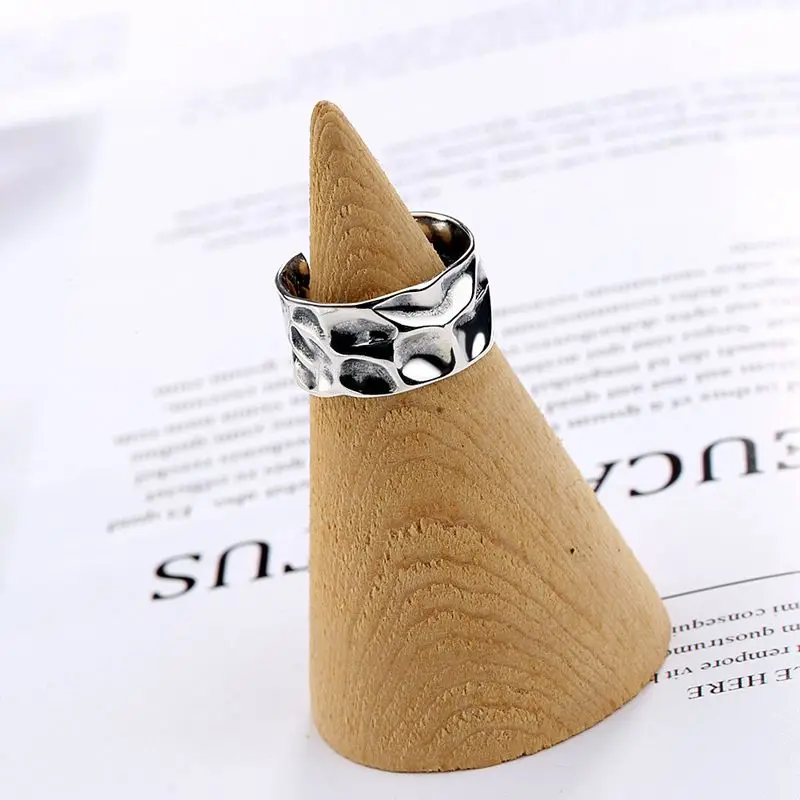 Silvology 925 пробы серебристый неправильной формы широкие кольца винтажные высококачественные минималистичные промышленные стильные женские Кольца Ретро ювелирные изделия