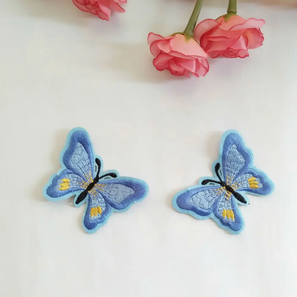 2 шт. милая аппликация в виде бабочки вышитая ткань наклейка для одежды кепка