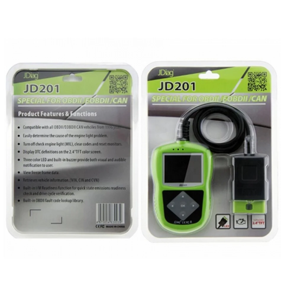 

2017 OBD2 Automotive Scanner OBD 2 EOBD Code Reader JDiag JD201 Car Diagnostic Scan Tool Better Than AL319 NT201 OL126
