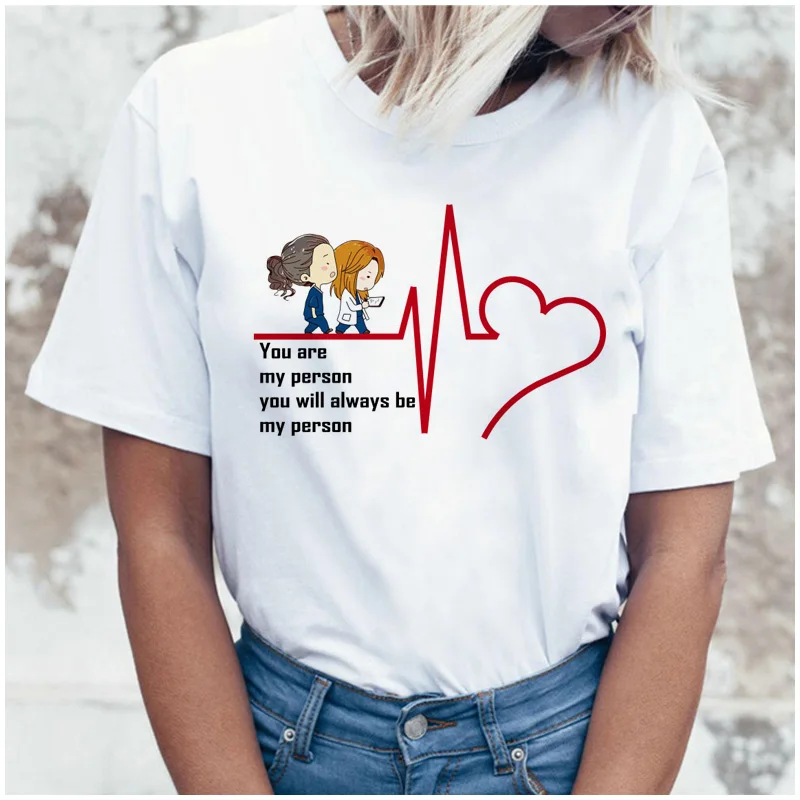 GREYS Anatomy You're My Person новая футболка женская футболка корейский стиль harajuku Женская ulzzang Эстетическая футболка рубашка
