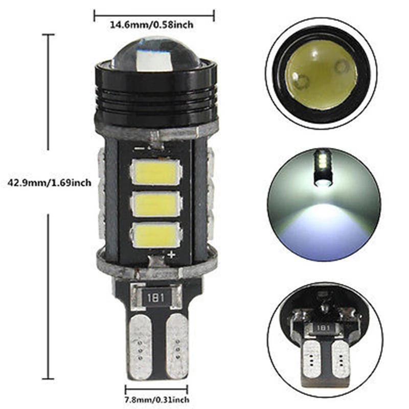 2 шт./комплект светодиодные лампы T15 W16W 5630 COB 15