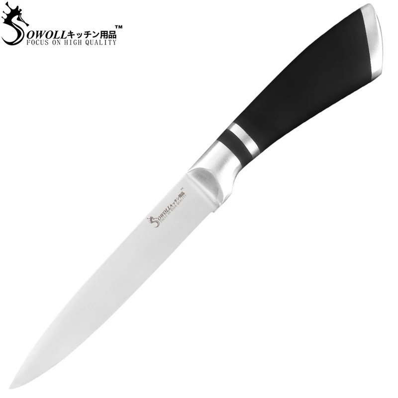 5 utility knife Sowoll кухонный нож сантоку из нержавеющей стали 7 дюймов ABS+ нержавеющая сталь черная ручка нож суши мясо рыба сашими фрукты инструменты - Цвет: 5 utility knife