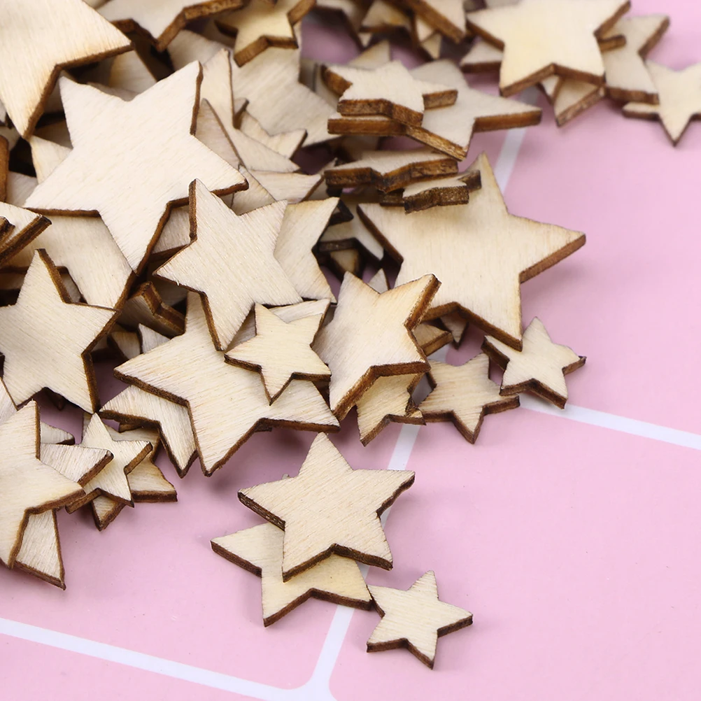 Дерево чип пентаграмма ремесло украшения орнамент сделай сам для DIY Свадебное