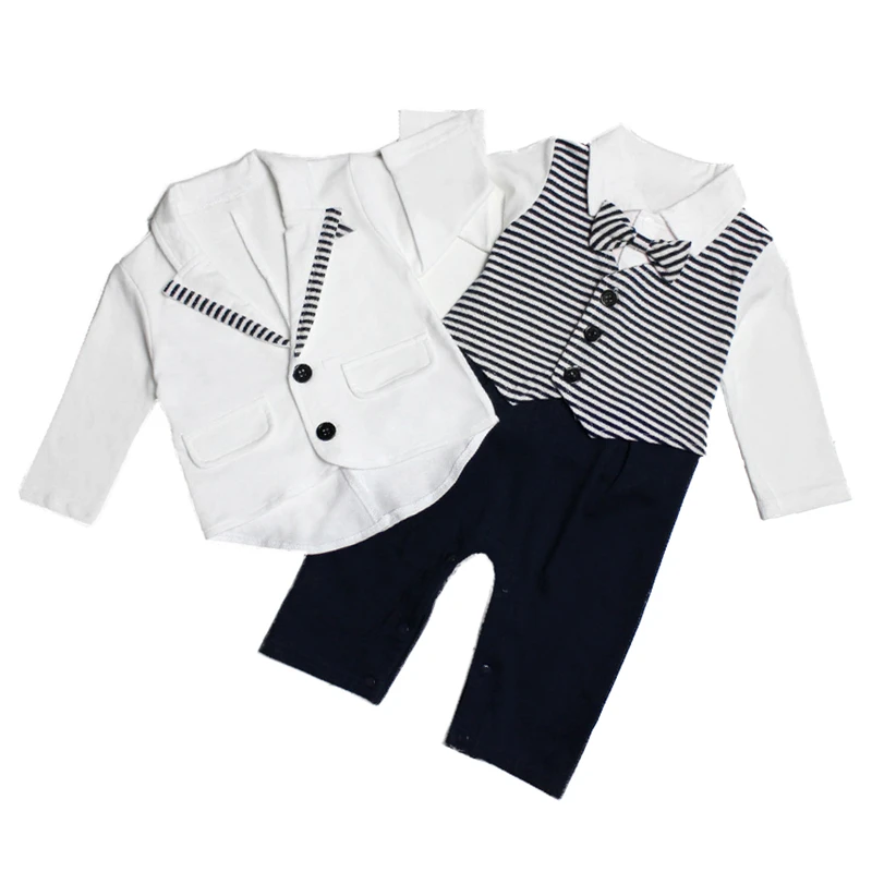 

Fashion Kid Baby Boy Clothes Baby Gentleman Romper Jumpsuit Spring Long Sleeve Bow Party Suit Clothes Outfit