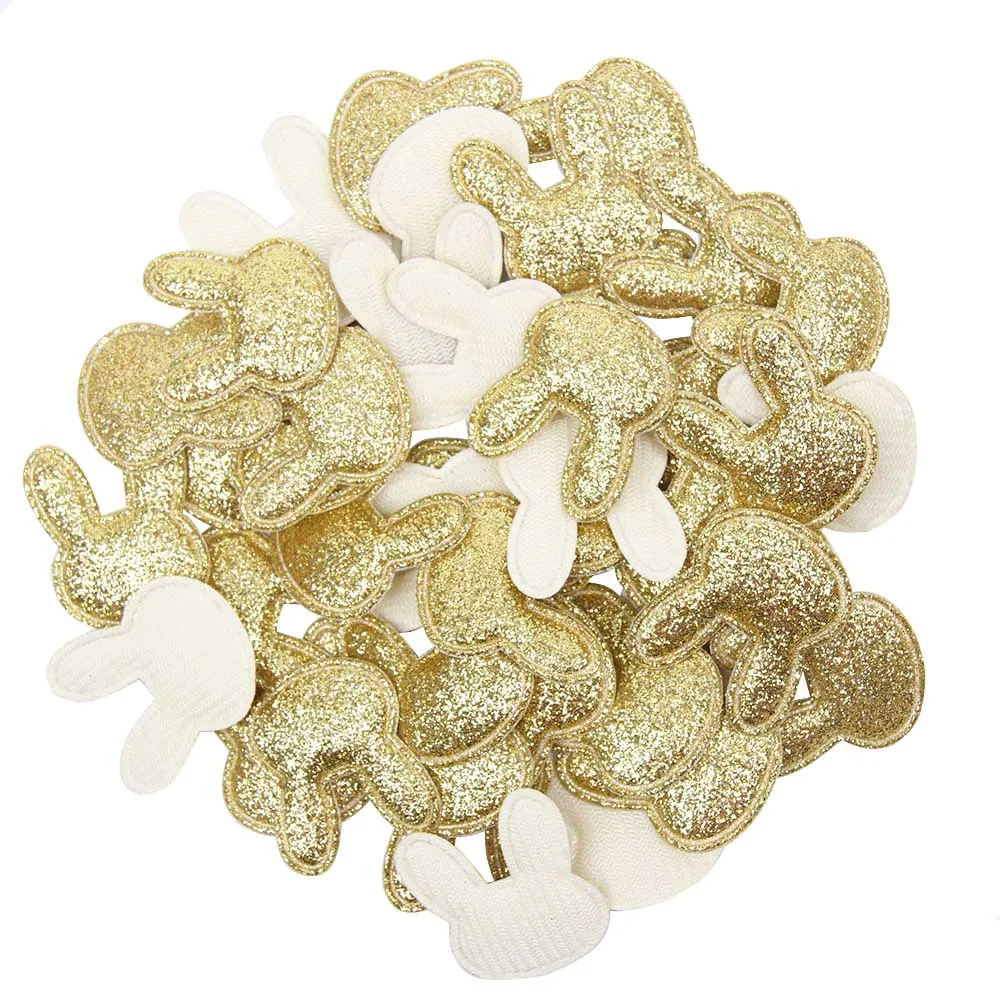 100pcs rabbit 100 шт Смешанные аппликации Сердце Звезда Корона кролик одной стороны Блестящий патч ручной работы аксессуары для волос патчи Скрапбукинг стикер - Цвет: 100pcs rabbit
