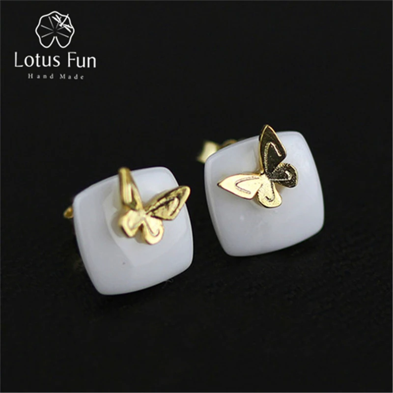 Lotus весело Настоящее стерлингового серебра 925 природных керамика творческий