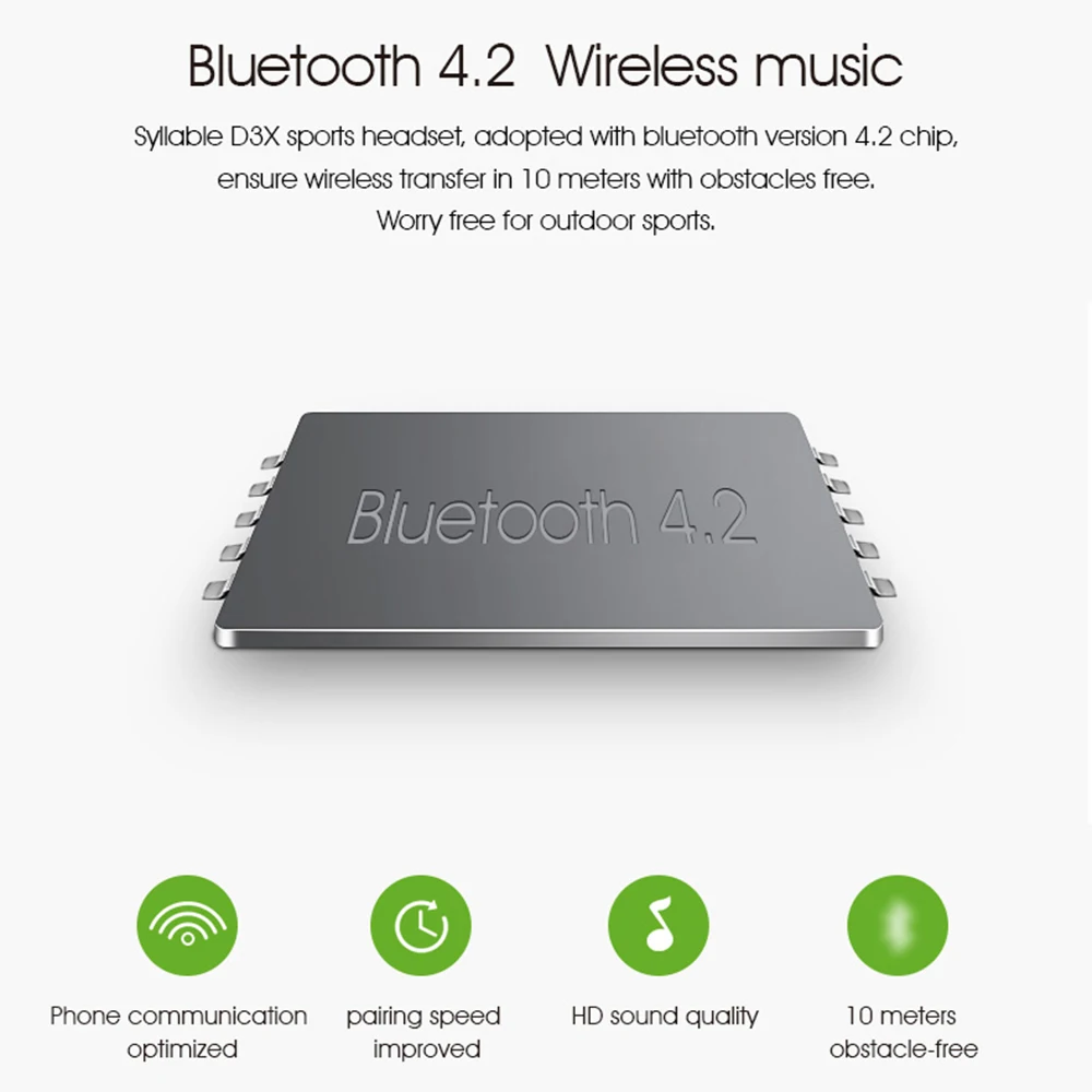 Слог D3X Bluetooth 4 2 наушники Беспроводной стерео спортивные Магнитный