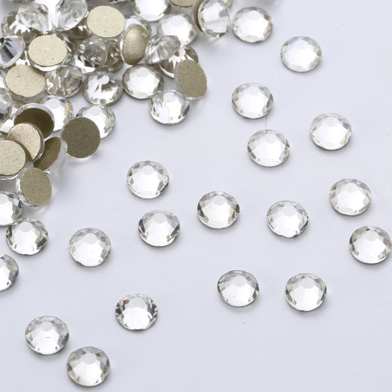 Gold bottom SS3-SS30 Sizes 1440pcs Glass Nail Rhinestones For Nails 3D Art Decoration Gems Crystals Strass Rhinestone | Красота и