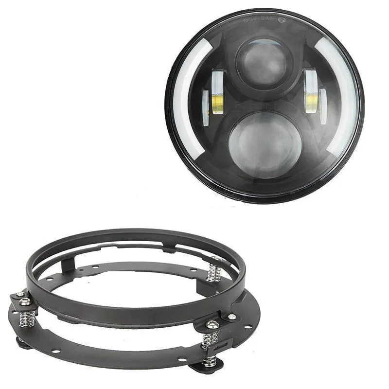 50 Вт H4 для мотоцикла Harley 7 &quotHalo светодиодный налобный фонарь с белым RDL &amp 7in