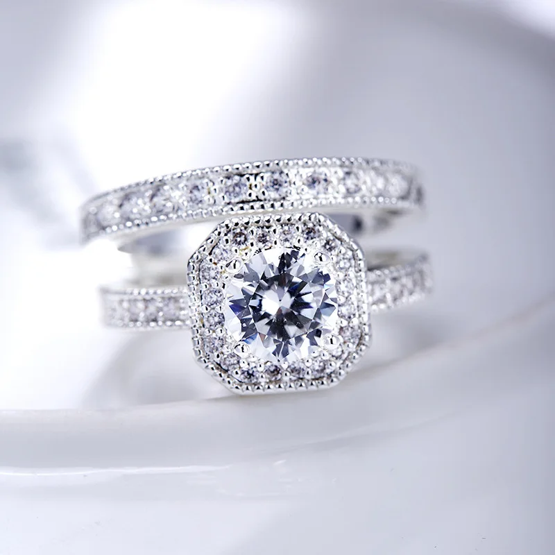 YOLO Jewels Пара кольца кубического циркония люкс для Для женщин Титан кольцо мужчин