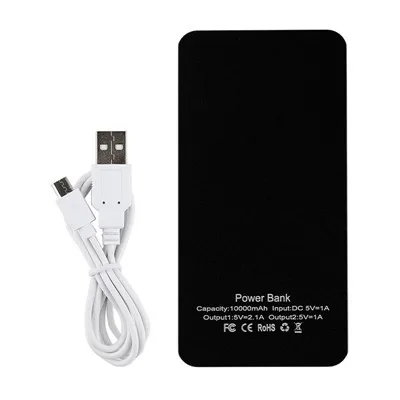 Черный Запасные аккумуляторы для телефонов 10000 мАч 2.1A 2USB 4LED резервного копирования Портативный батарея зарядное устройство сотового телефона jh0429 - Цвет: Черный