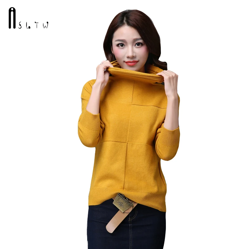 ASLTW Women's Sweater New Casual Solid Turtleneck Pullover Women Casaco Feminino Long Sleeve Jumper | Женская одежда