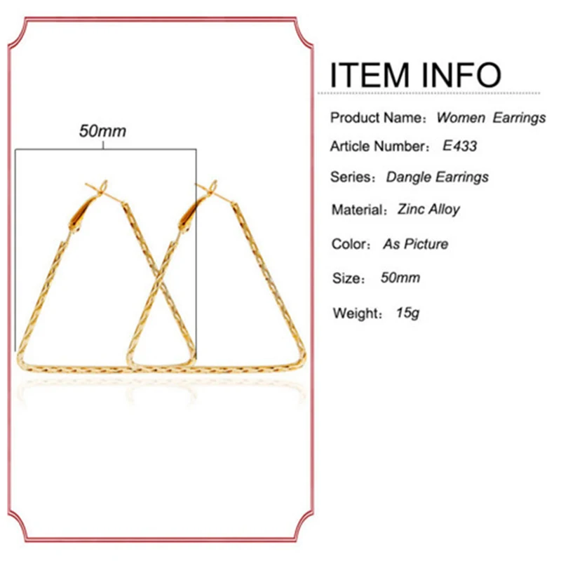 Модные ювелирные изделия ручной работы треугольные круглые серьги-гвоздики в
