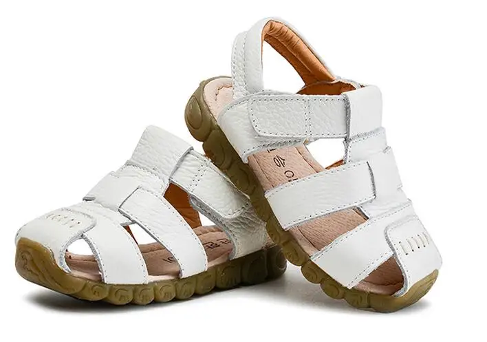 Детские кожаные сандалии для мальчиков Новинка 2017 года сезон лето корейская