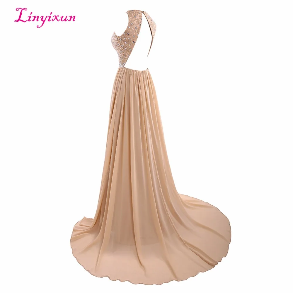 Linyixun настоящая фотография 2017 сексуальные платья для выпускного вечера