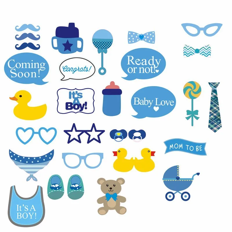 30 шт./компл. Baby Shower Photo Booth Реквизит Photobooth это мальчик девочка 1st Дети День рождения