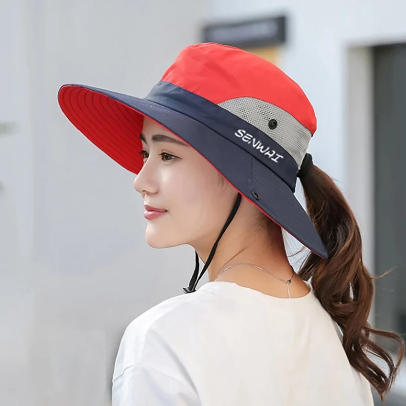 

Быстросохнущая Панама с широкими полями, дышащая Складная Солнцезащитная шапка с ремешком для подбородка