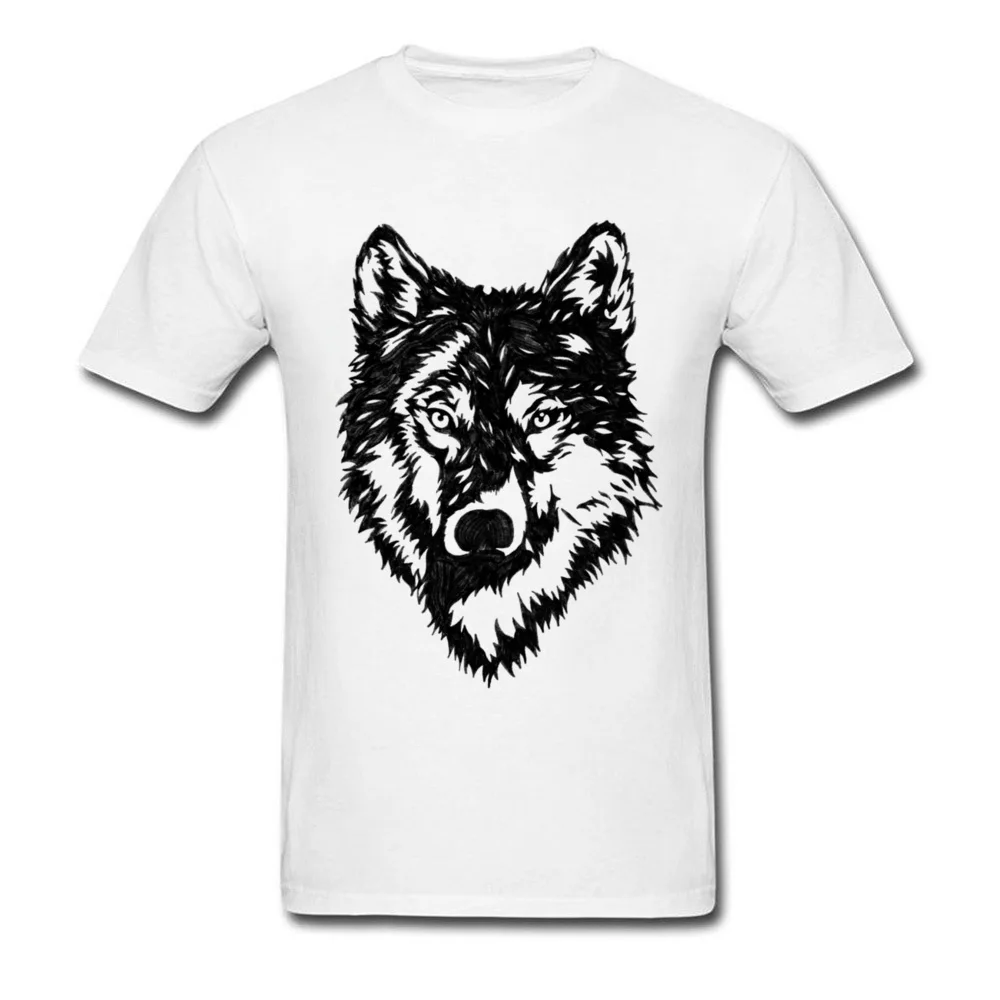 Мужская Осенняя футболка из 100% хлопка с круглым вырезом The Wolf One индивидуальные