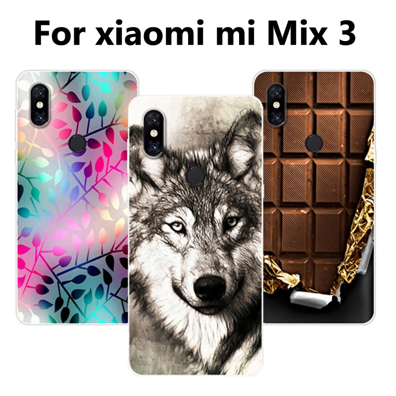 6.39&quot Coque For Xiaomi mi Mix 3 case Cartoon Painted Silicone soft Cases Mix3 back cover miMix battery shell | Мобильные