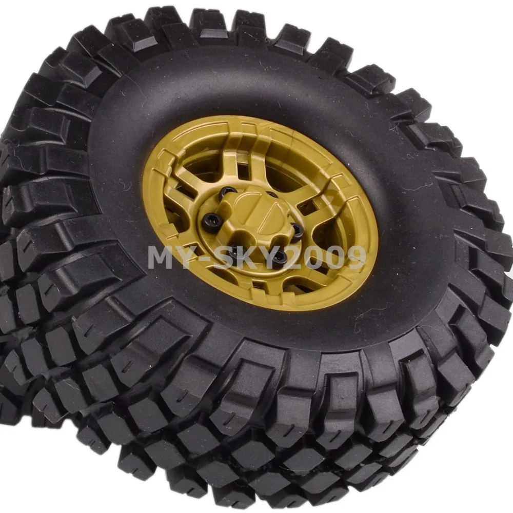 

4pcs 1.9" Wheel Rim 112mm Rocks Tires For RC Truck 1/10 0ff Road Crawler Fits Axial Tamiya HPI