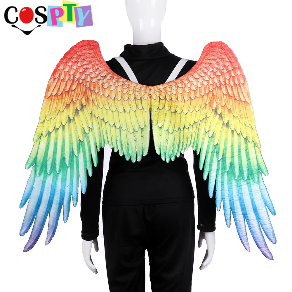 

Cospty горячая Распродажа, унисекс, взрослые, карнавальные, вечерние, маскарадные, косплей, цветной Радужный костюм-Крылья Ангела