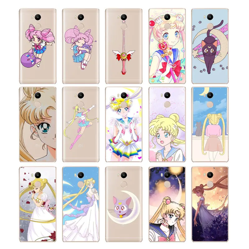 DREAMFOX M133 Sailor Moon Cute Soft TPU Silicone Case Cover For Xiaomi Redmi Note 3 4 4X 5 5A 6 7 Pro Global |