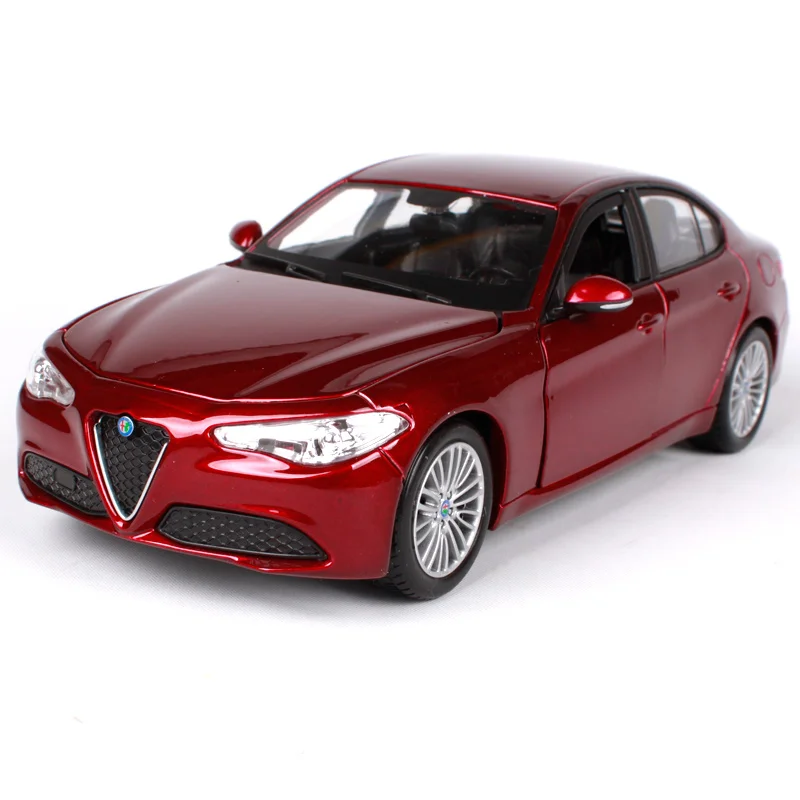 Bburago 1:24 alfa romeo gulia красное вино синий автомобиль литья под давлением 190*85*58 мм сбора