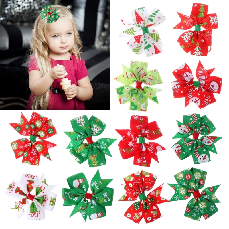 12 шт. заколки для волос с бантом девочек|barrettes for kids|hair bowsbow clip |