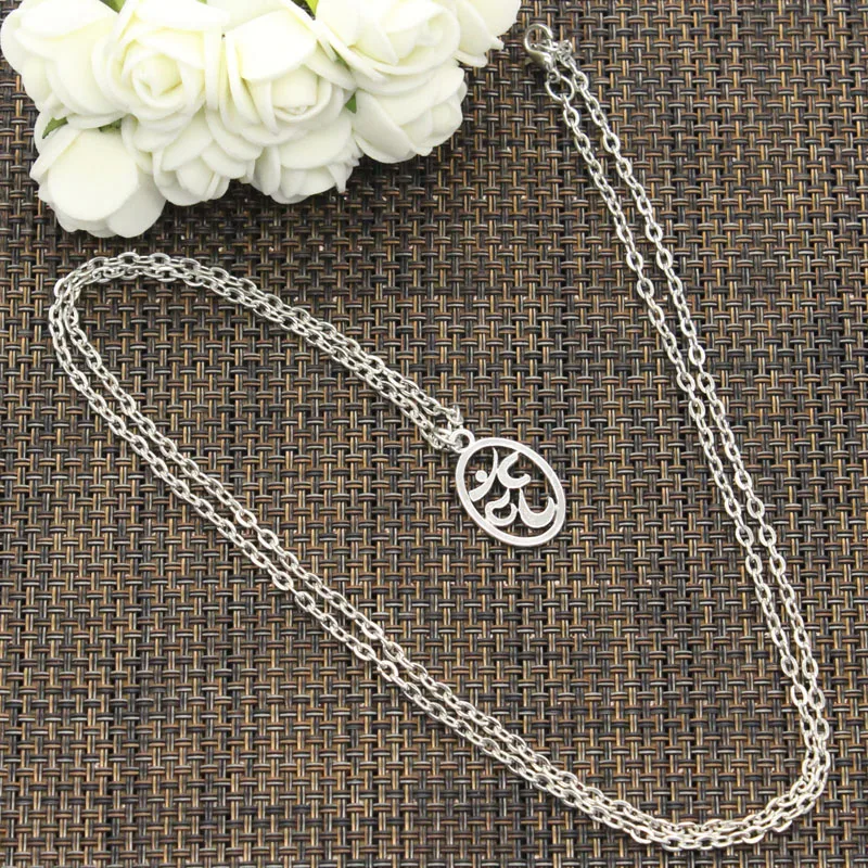 Ожерелье для йоги OM 22x14mm подвеска из серебра короткий длинный женский и мужской