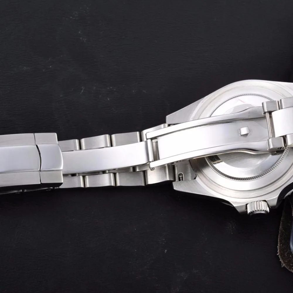 Механические светящиеся часы Parnis 42 мм с черным циферблатом и ободком | Наручные