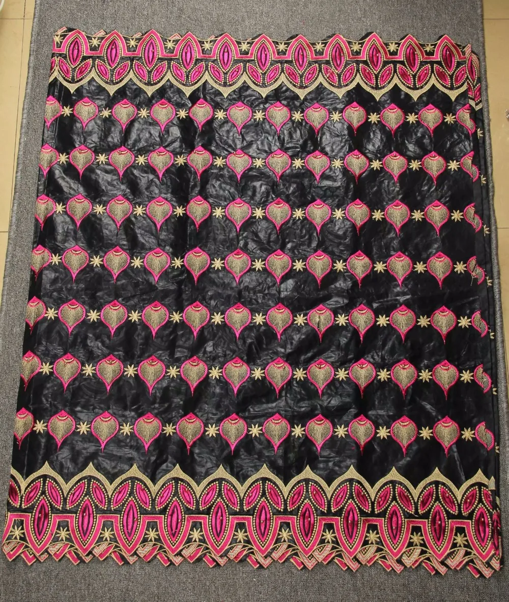 

Brocade Lace Fabric Beaded Bazin Riche Getzner With French Net Lace Dress With Stones P815-1