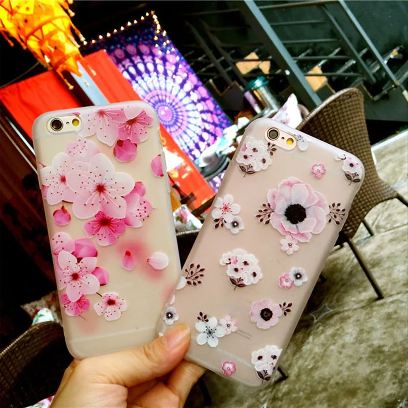 Чехол для мобильного телефона мягкий чехол из ТПУ с цветочным узором совместим