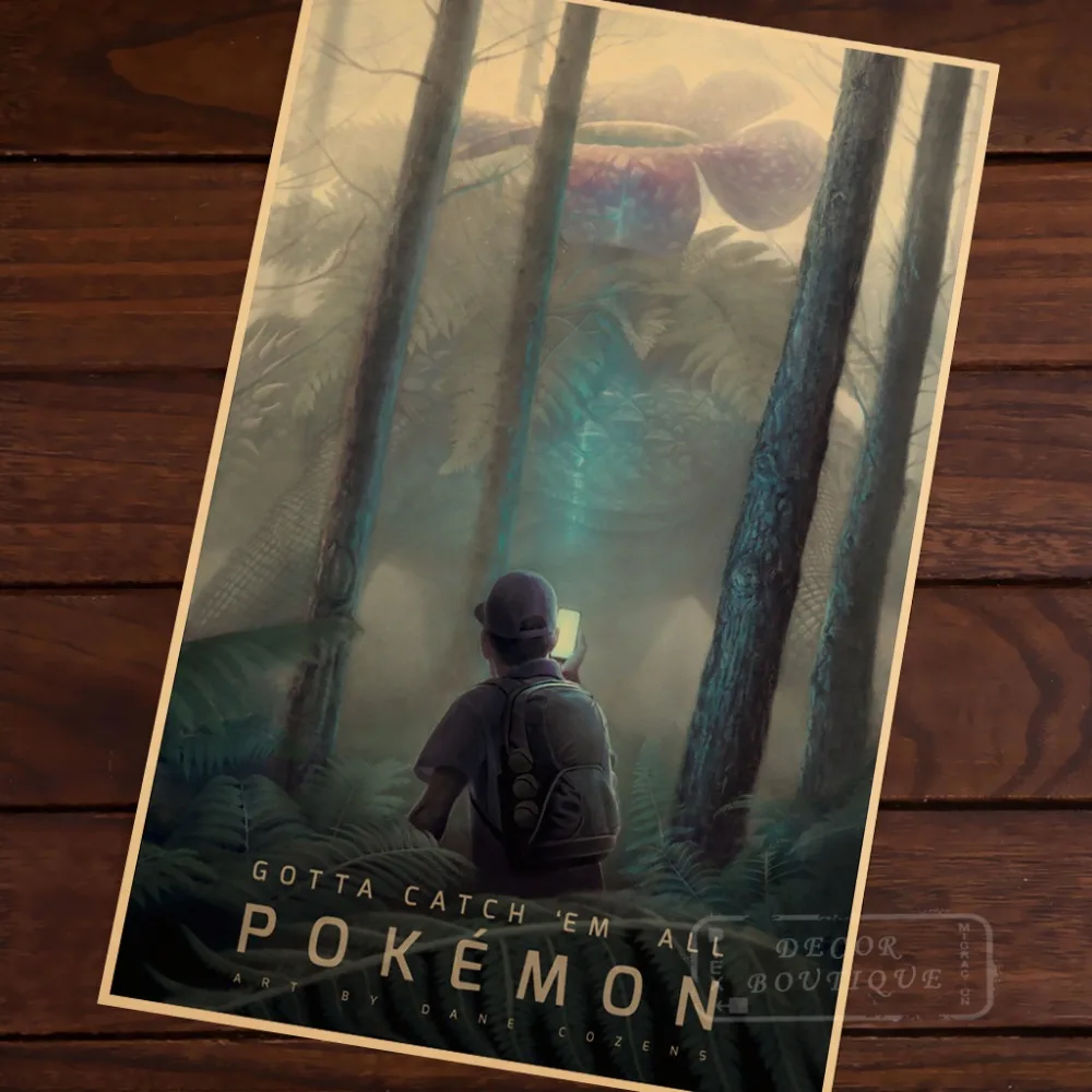 Постер в ретро-стиле Fight of Great карманное аниме Pokemongo винтажная холщовая рамка