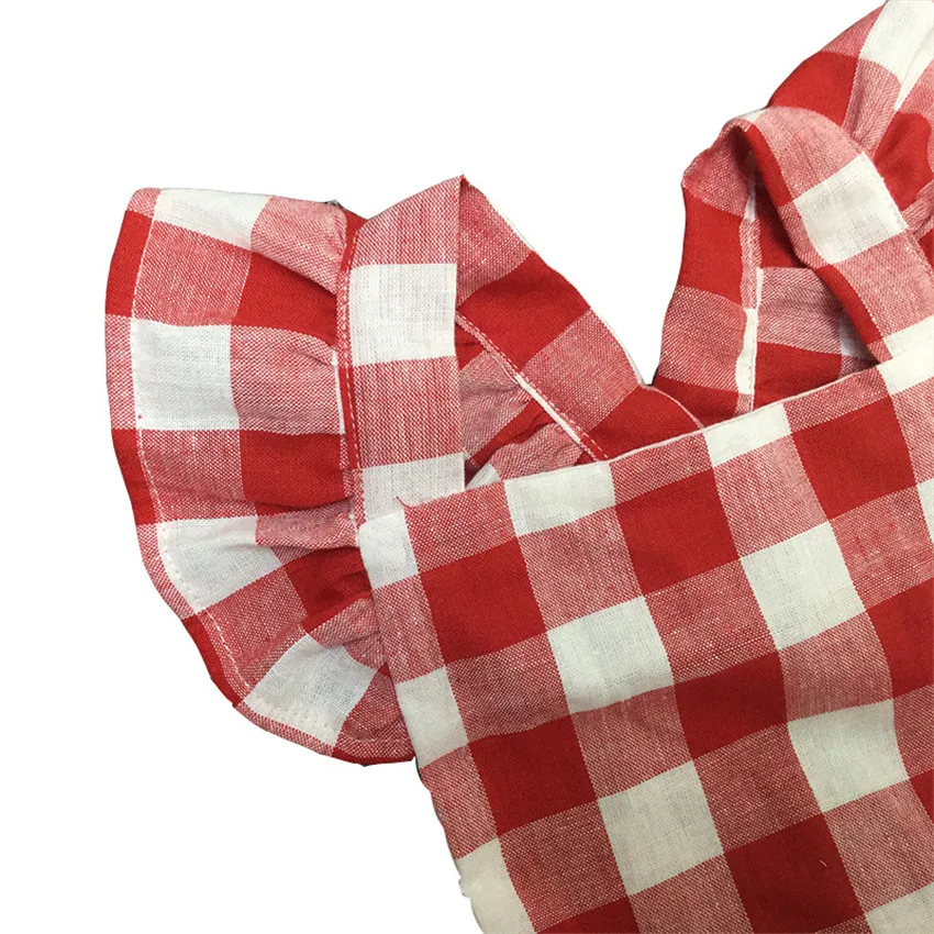 Seartist/Модный комбинезон в клетку с рюшами для новорожденных девочек 2020 комплект