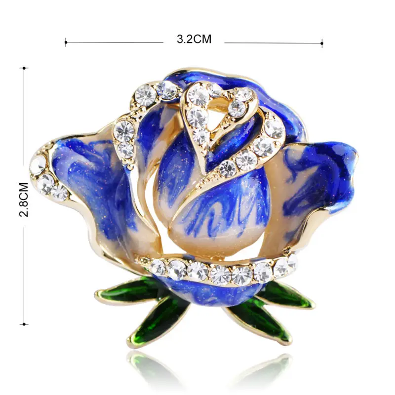 Эмаль красный Роза броши золото Цвет одежды Аксессуары бутоньерка для мужчин и