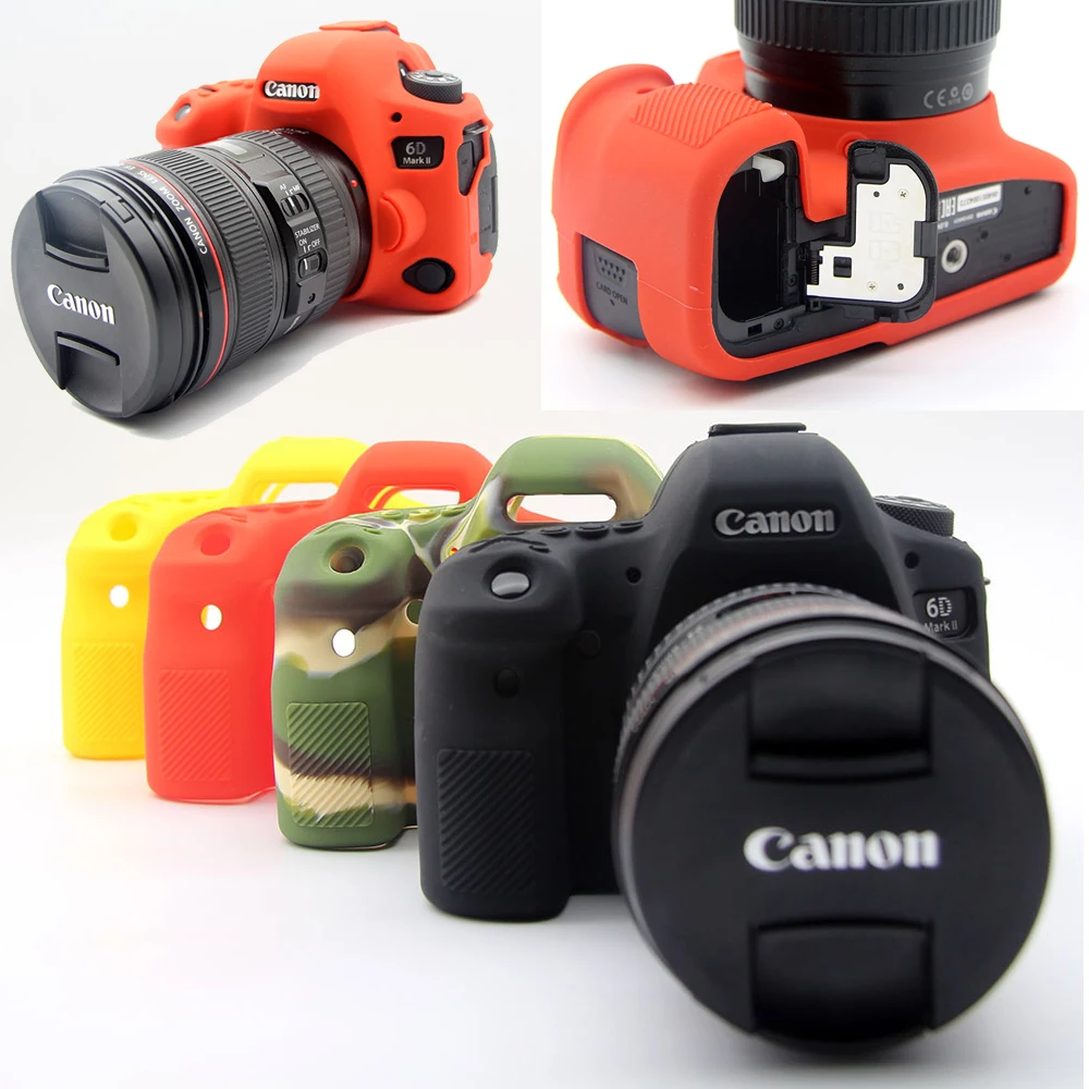 Чехол для камеры Canon 6D2 6D Mark II Силиконовый резиновый чехол 2 защитный корпуса|Сумки