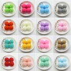 Помпон плюшевый, 30 мм, красный, розовый, белый, черный, зеленый, синий, желтый, 30 шт.