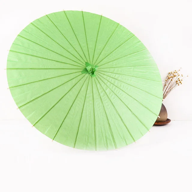 diameter 60cm green DIY картина Мини масло бумажный зонтик для девочек мальчиков студентов китайский бамбуковый белый бумажный зонтик дети зонтик - Цвет: diameter 60cm green